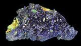 Sparkling Azurite Crystal Cluster with Malachite - Laos #69722-1